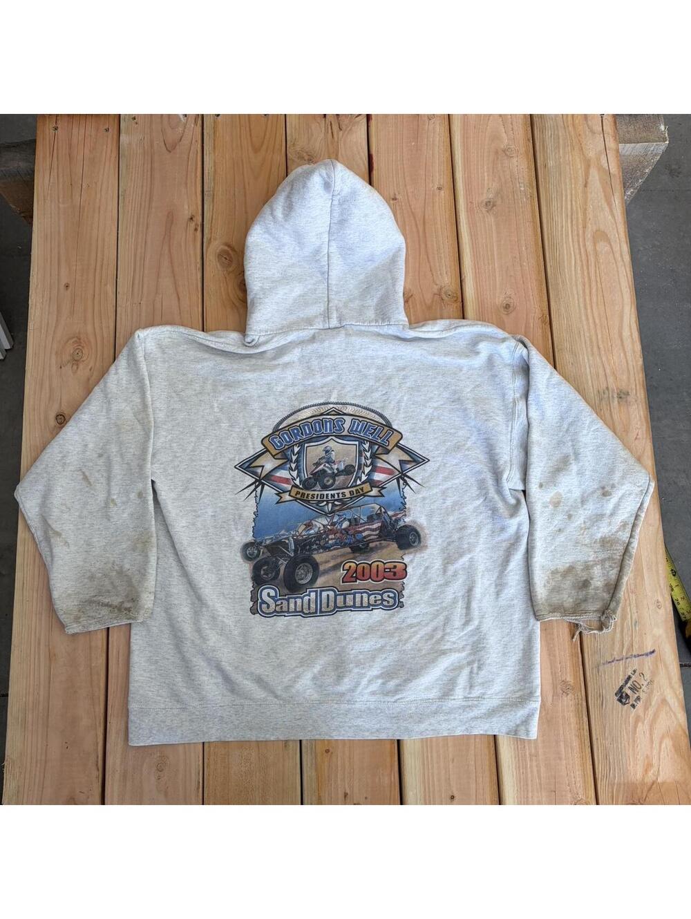 2003 Sand Dunes racing hoodie stained faded and distressed